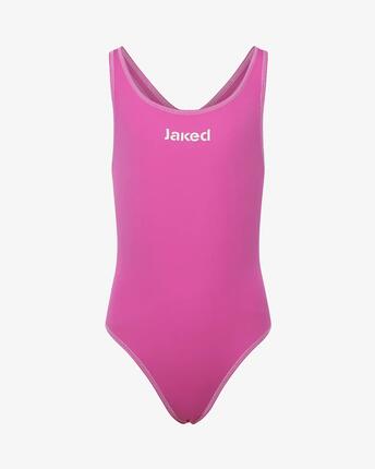 Maillot de bain synthétique fuchsia et blanc pour fille
