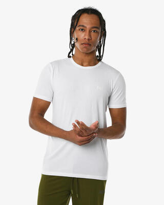 Wit katoenen fitness-t-shirt voor heren