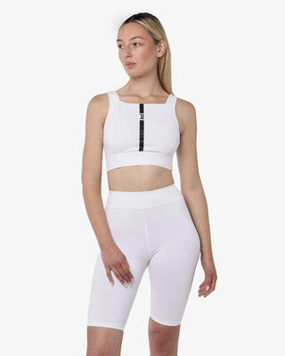 Witte synthetische fitness tanktop voor dames