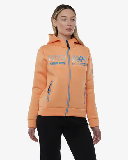 neonpinkes Damen-Sweatshirt aus synthetischem Material für Fitness