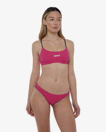 Maillot de bain synthétique noir et fuchsia pour femme