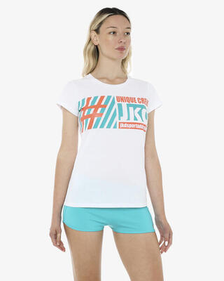Koraal katoenen fitness-t-shirt voor dames