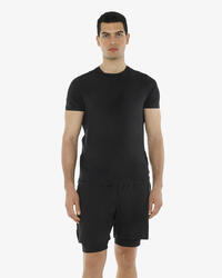 T-shirt de fitness synthétique noir pour homme