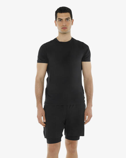 Camiseta deportiva sintética amarilla para hombre