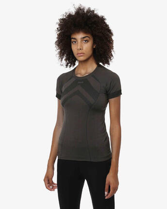 T-shirt de fitness synthétique noir pour femme