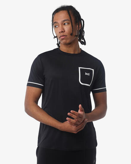 t-shirt verde militare da uomo in mat. sintetico da fitness