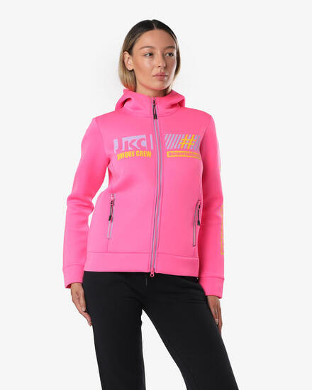 neonpinkes Damen-Sweatshirt aus synthetischem Material für Fitness