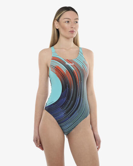 costume da piscina turchese da donna in mat. sintetico da nuoto