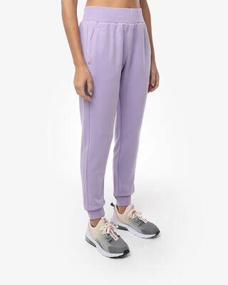Damen-Fitnesshose aus Synthetik in Melange-Grau