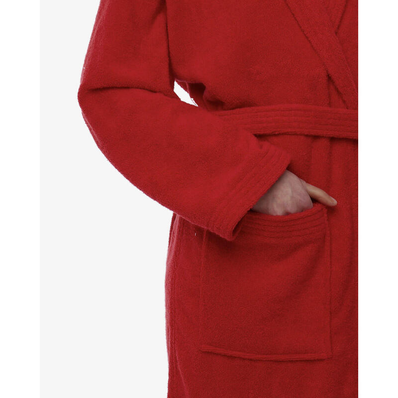 peignoir de fitness en coton rouge pour hommes et femmes