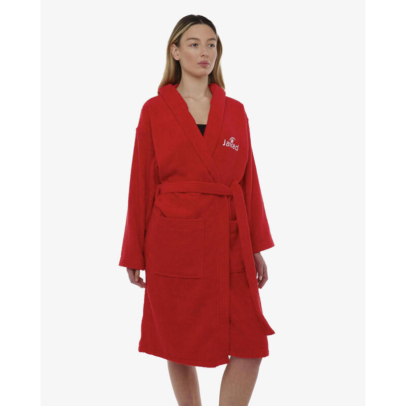 peignoir de fitness en coton rouge pour hommes et femmes