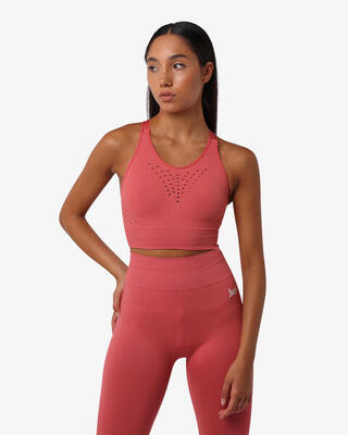 Terracotta tanktop voor dames in synthetisch materiaal voor fitness