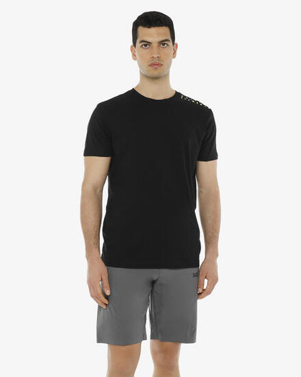 T-shirt de fitness synthétique noir pour homme