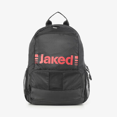 Schwarz-roter Fitnessrucksack aus Synthetik für Damen und Herren