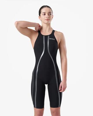 Jaked jk-one dames kniepak open rug - zwart uk 18