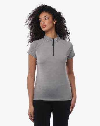 graues Fitness-T-Shirt aus Baumwolle für Damen