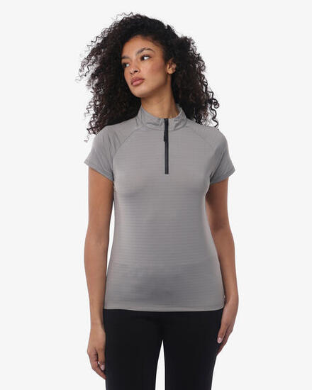 t-shirt de fitness en coton gris pour femme