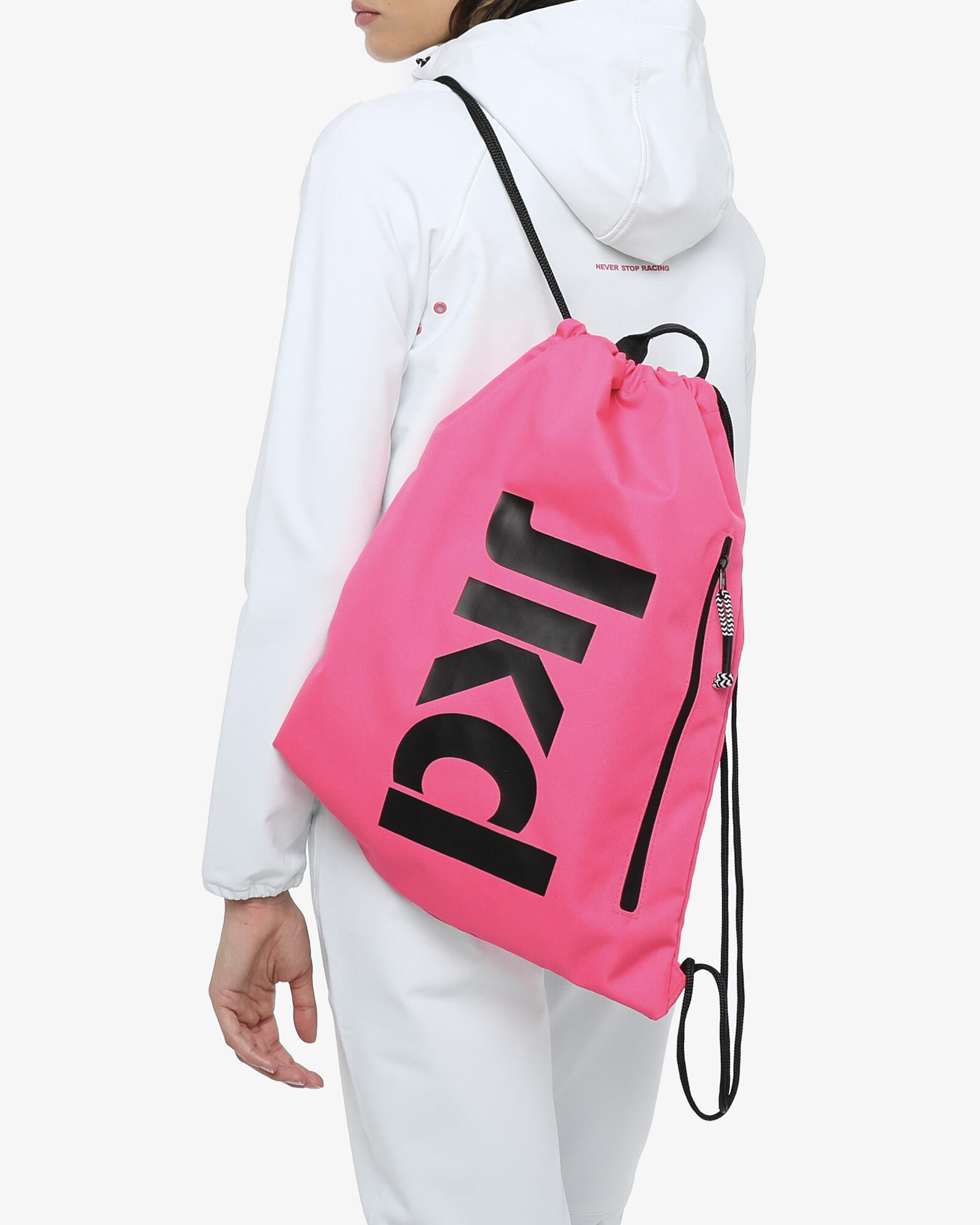 Schokkend roze en zwarte synthetische fitnesstas voor heren en dames 3/3