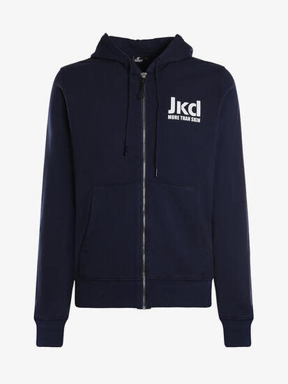 Marineblaues Herren-Sweatshirt aus synthetischem Material für Fitness