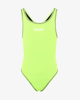 costume da piscina rosso e blu da bambina in mat. sintetico da nuoto