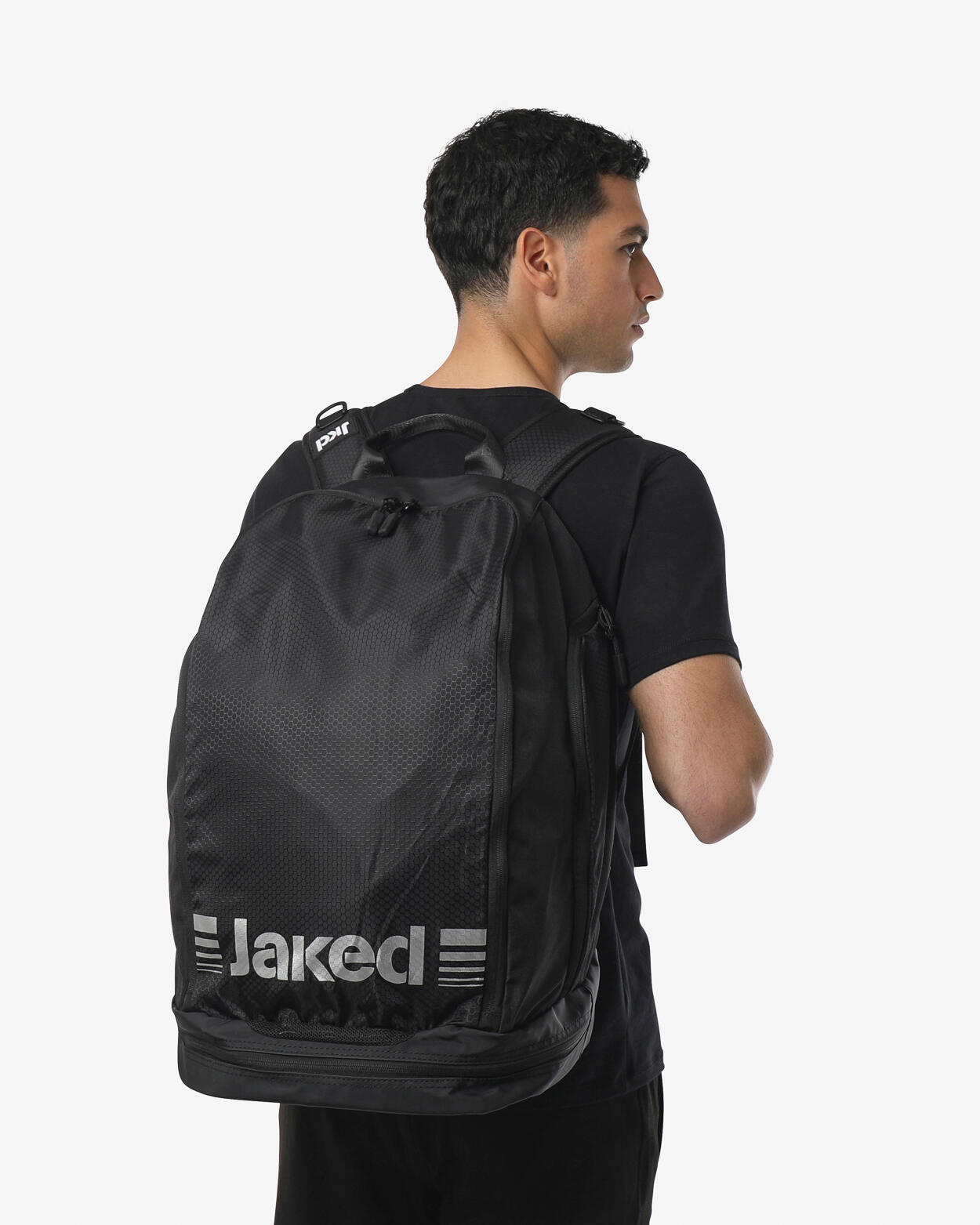 Bolsa de fitness sintética negra y plateada para hombre y mujer. 2/5