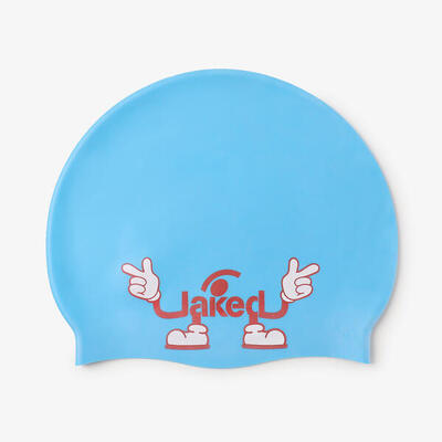 Blauwe synthetische badmuts voor jongens en meisjes
