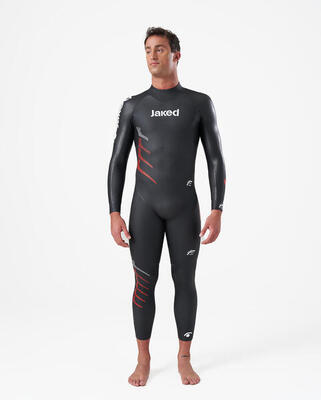 muta nero e rosso da uomo in mat. sintetico da nuoto e triathlon