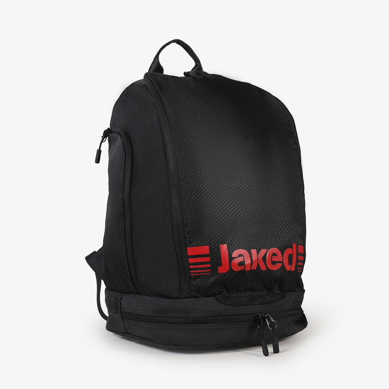 Bolsa de fitness para hombre y mujer en material sintético, color negro y rojo. 3/5