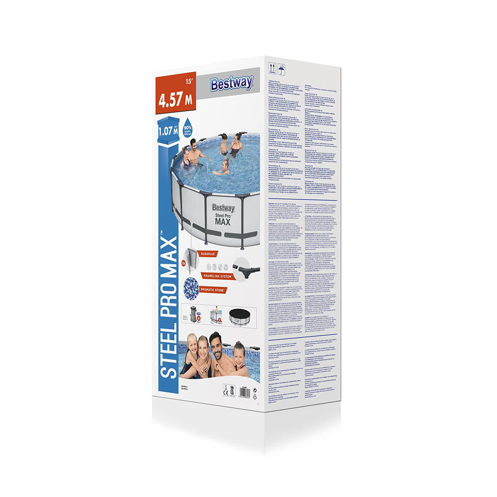 Steel Pro MAX Pool 4.57 x 1.07 m Steel DuraPlus, Pump 3,028 L/h 4/7