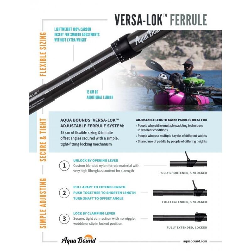 Wiosło kajakowe Aqua Bound Whiskey Carbon LAM-LOK Versa 2cz lekkie 5/6