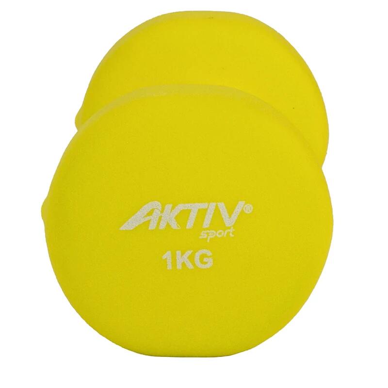 Manubri in neoprene Aktivsport 1 kg gialli 2/3