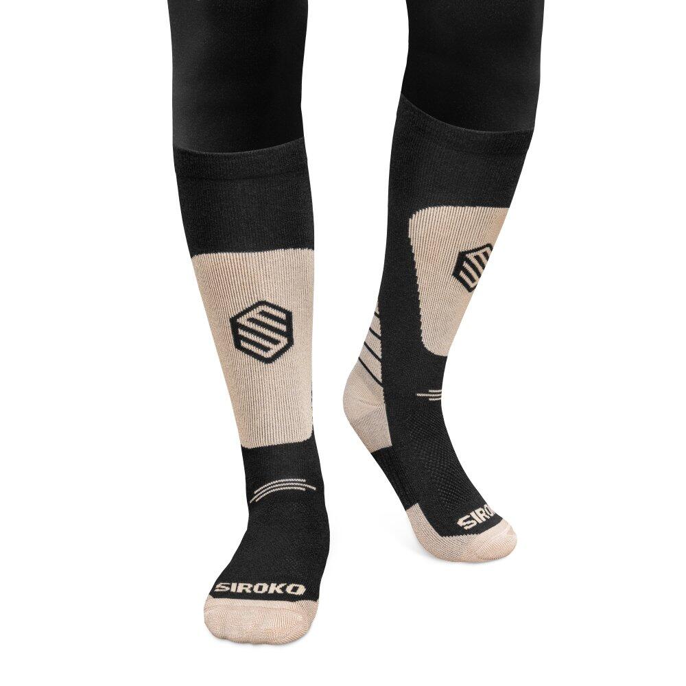 SIROKO Calze da snowboard per bambini Sport invernali Bambini e bambine Sharp Nero