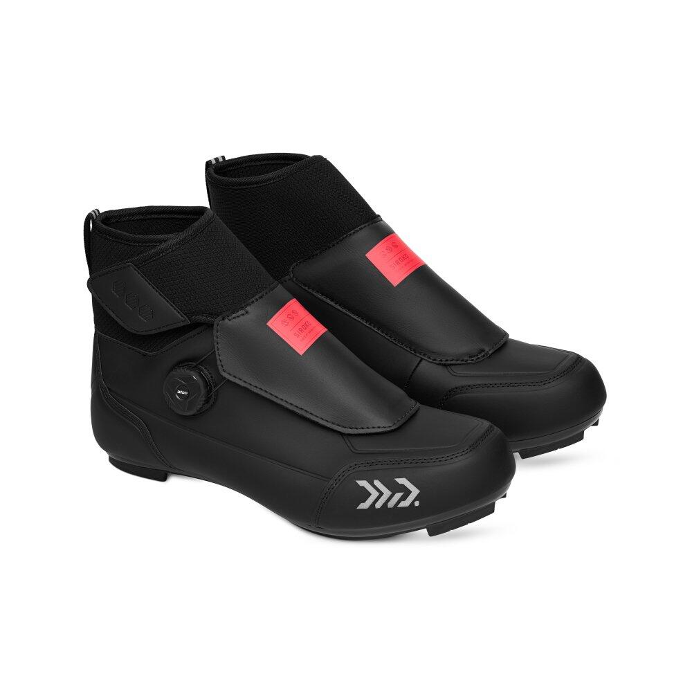 Sapatos de ciclismo de estrada para inverno homem e mulher dw noord preto