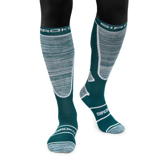 Men & Women Winter sports Ski socks DAFFY Green Ducky Blue