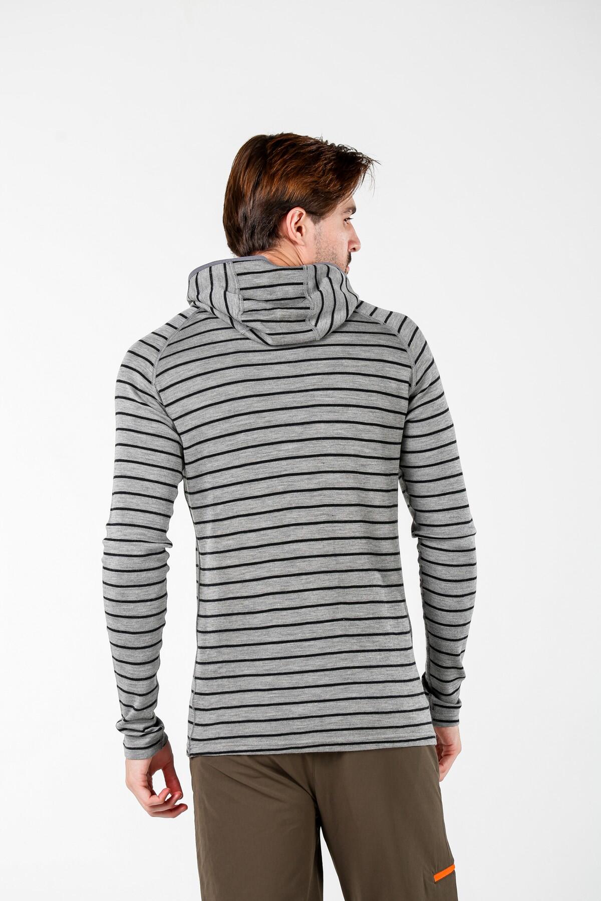 Bluza Turystyczna Męska Termoaktywna Woolona 100% Merino Thor z Kapturem 7/7