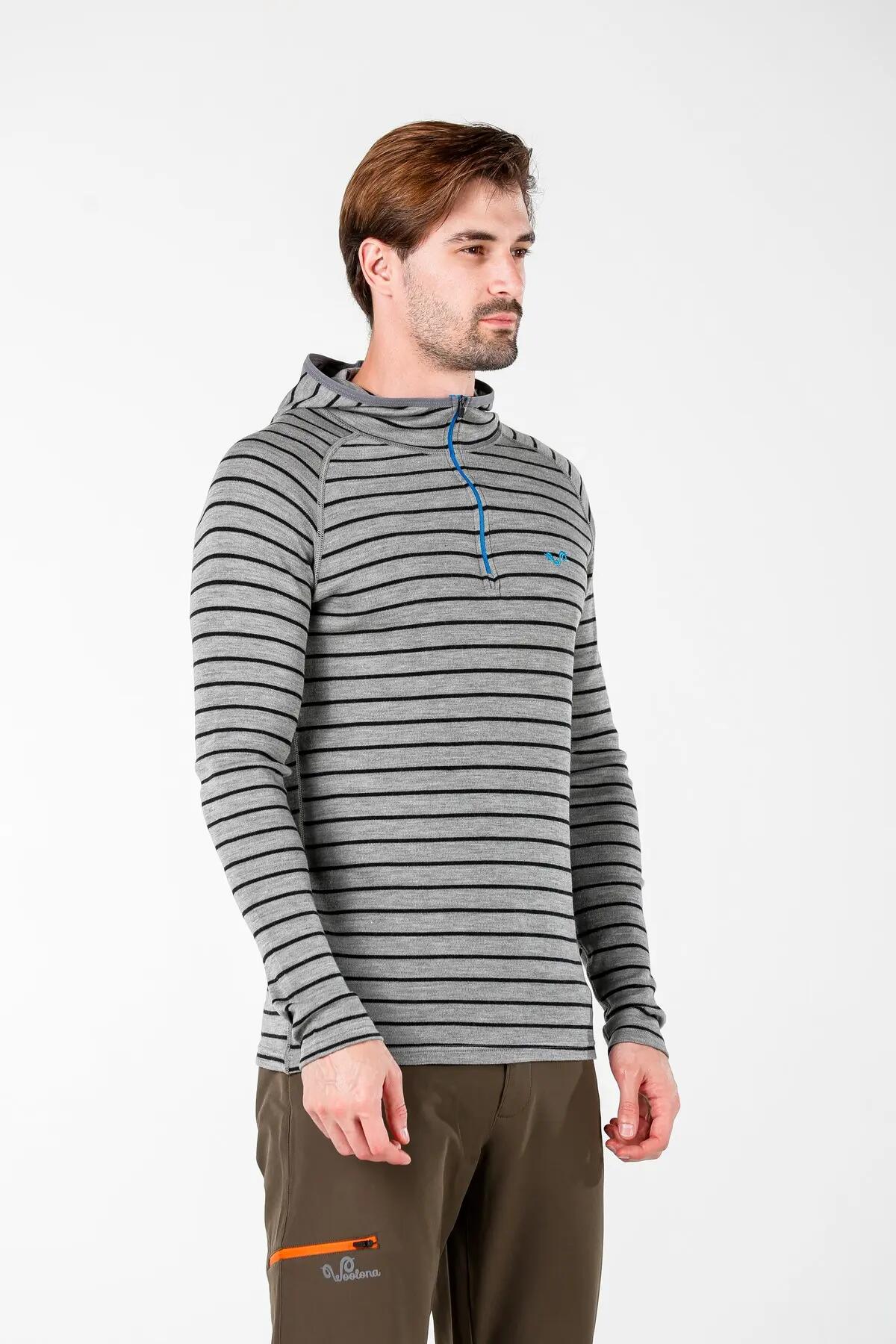 Thor Hoodie - Bluza Męska z Kapturem z 100% Wełny Merino S, Szary 3/7