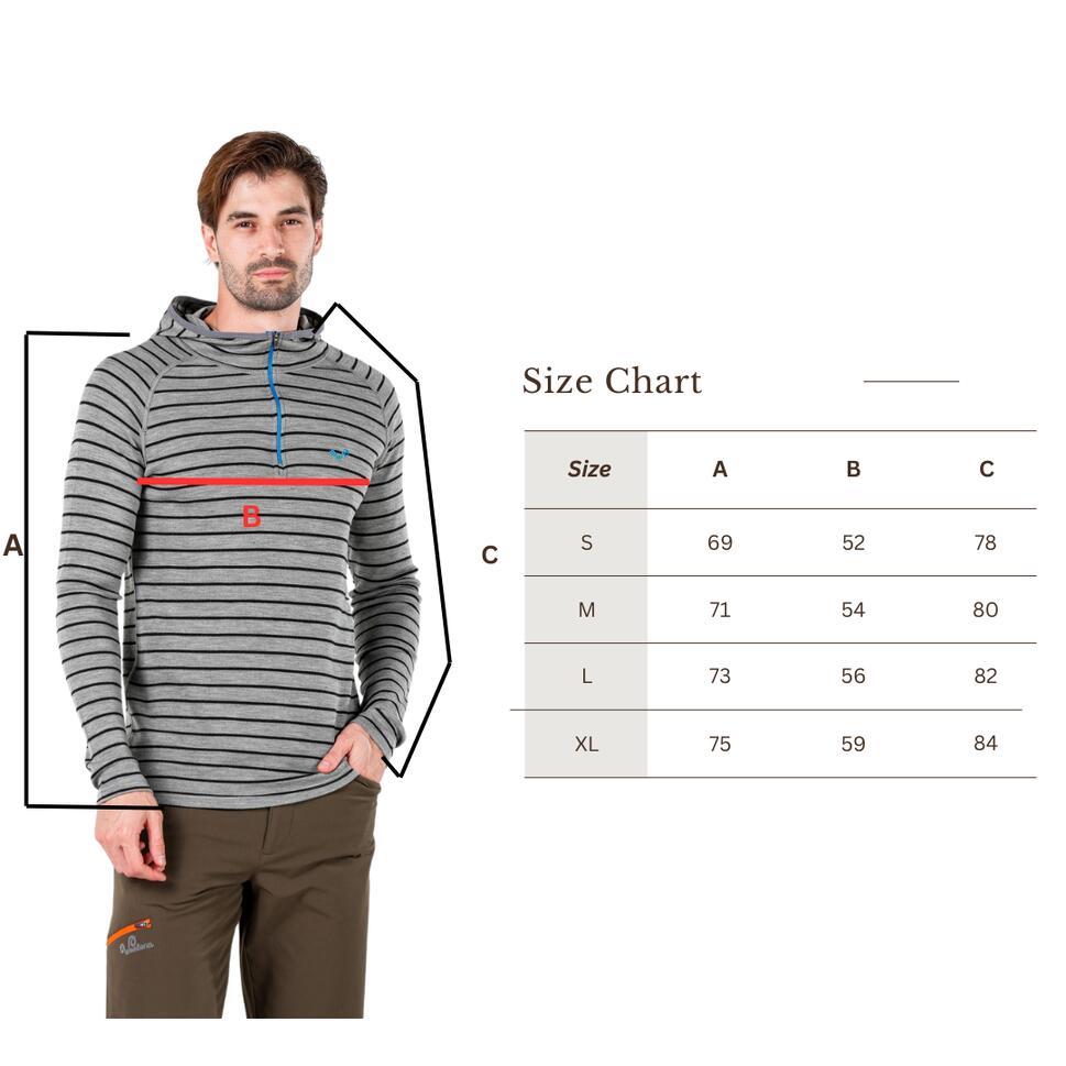 Bluza Turystyczna Męska Termoaktywna Woolona 100% Merino Thor z Kapturem