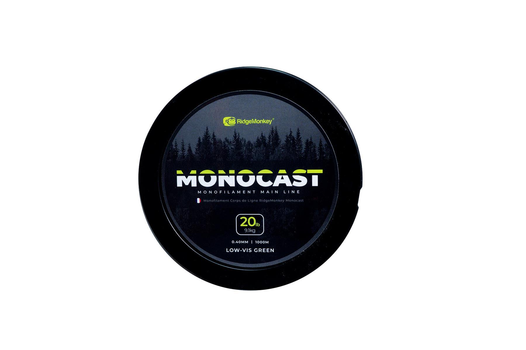 RIDGE MONKEY RidgeMonkey MonoCast Monofilament Main Line 20lb 1000m Green