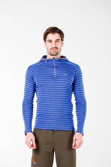 Thor Hoodie - Bluza Męska z Kapturem z 100% Wełny Merino S, Niebieski