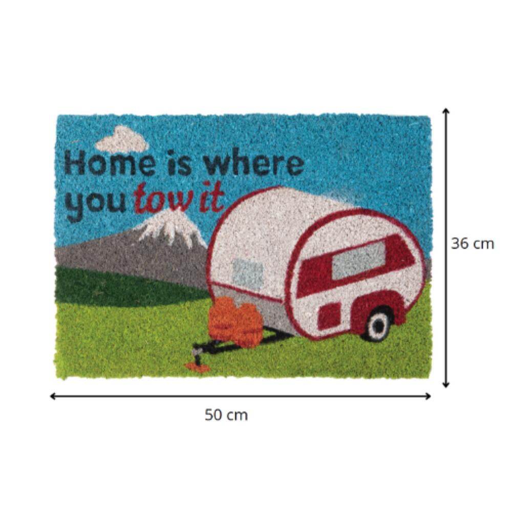 Quest Caravan Home Is Where You Tow It Indoor Outdoor Mat 3/4