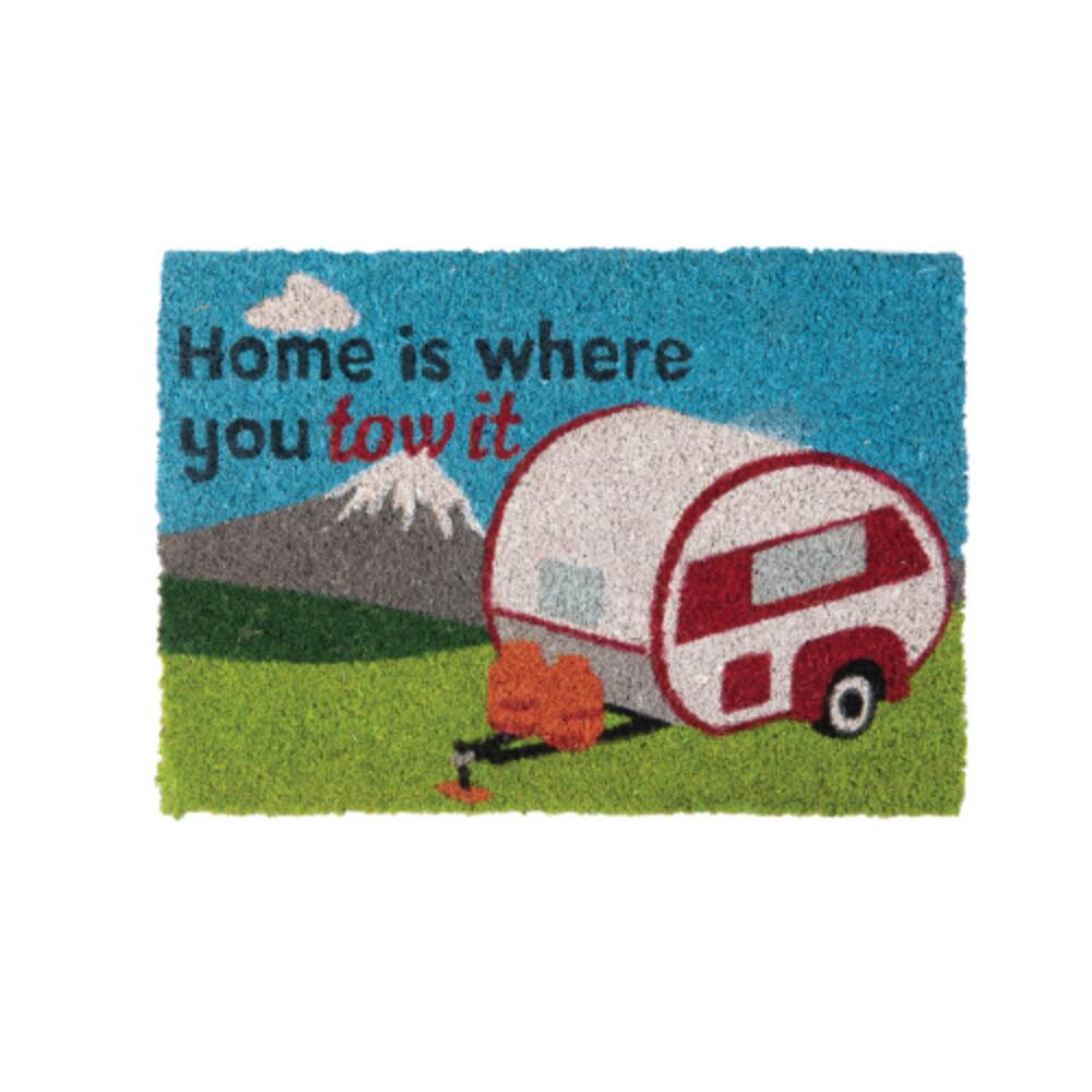 Quest Caravan Home Is Where You Tow It Indoor Outdoor Mat 1/4