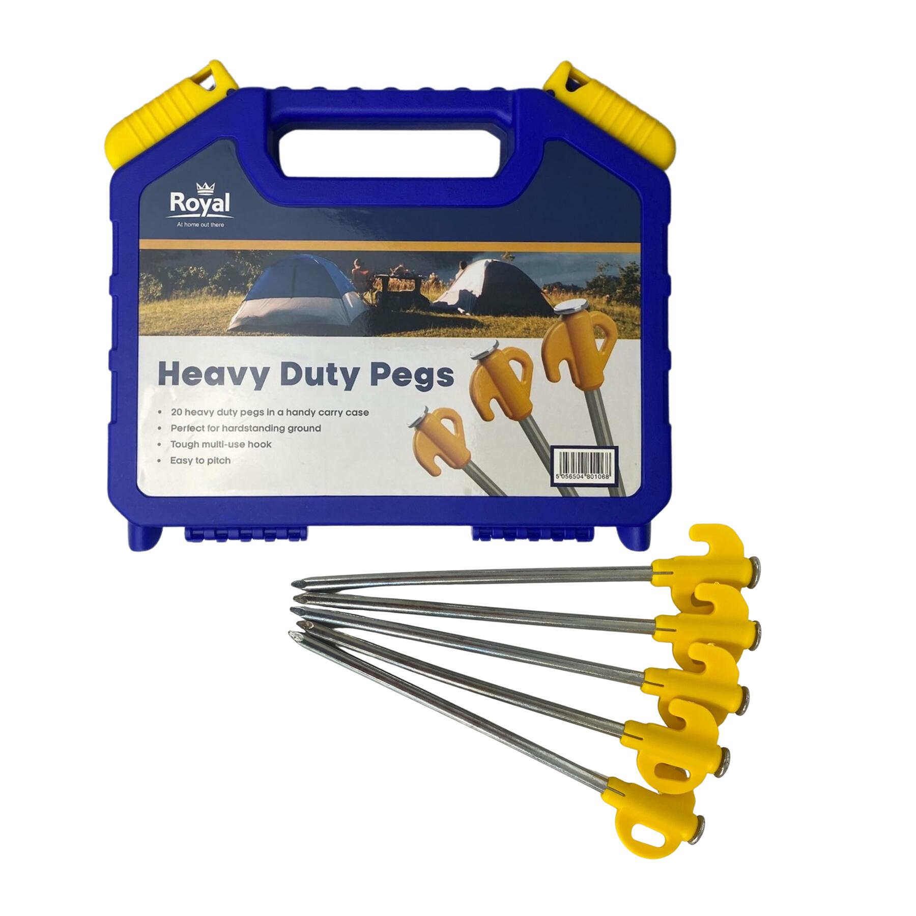 ROYAL LEISURE Royal Leisure 20 Heavy Duty Pegs In Case Tent Awning