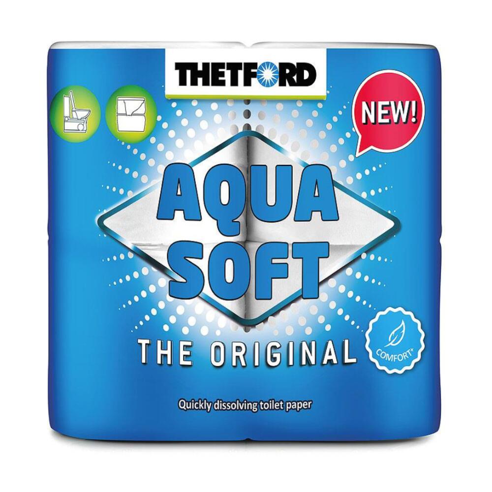 THETFORD Thetford Aqua Soft Chemical Toilet Paper 4-Pack Rapid Dissolving