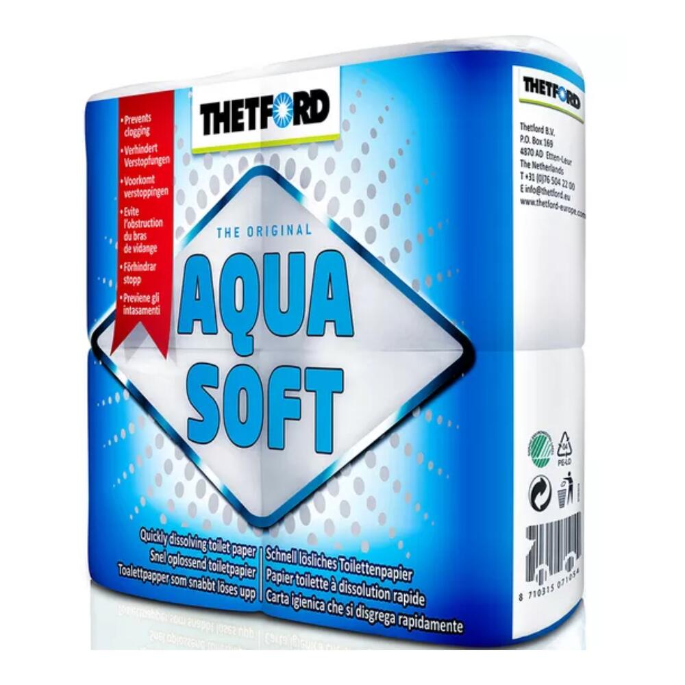 Thetford Aqua Soft Chemical Toilet Paper 4-Pack Rapid Dissolving 2/3