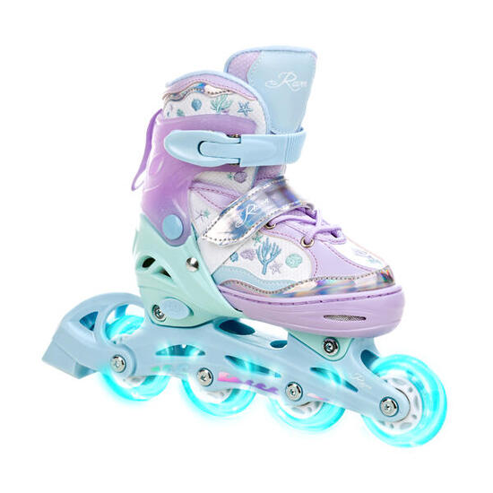 Patines ajustables Ruedas luminosas LED Isla Naranja/Menta