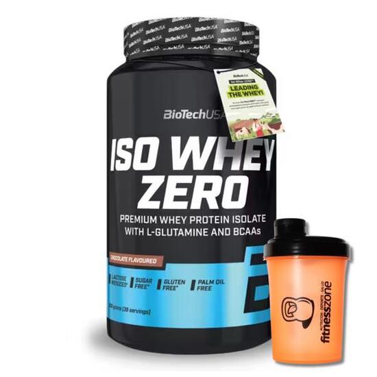 Iso Whey Zero 908 Gr - Chocolate blanco + ¡SHAKER Fitnesszone de REGALO!