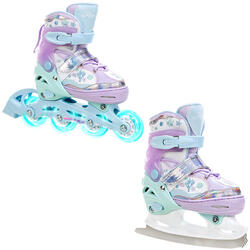 Isla 2-en-1 Patins à roulettes ajustables Roues lumineuses LED