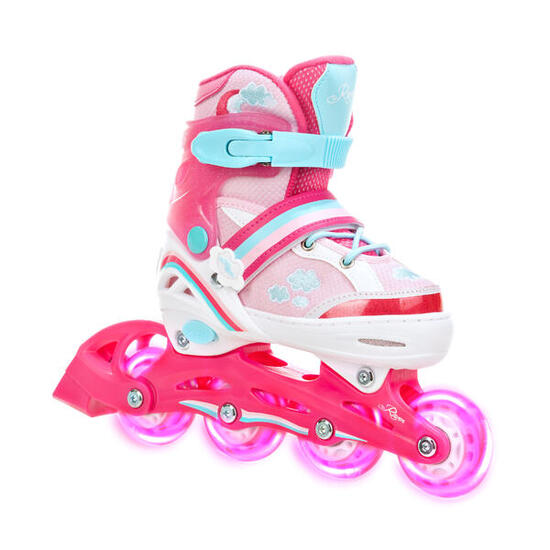 Patines Luminosos LED Ajustables Ruedas Zoya Blanco/Rosa