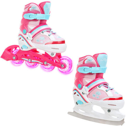 Patines Ajustables 2en1 Ruedas Luminosas LED Zoya Blanco/Menta