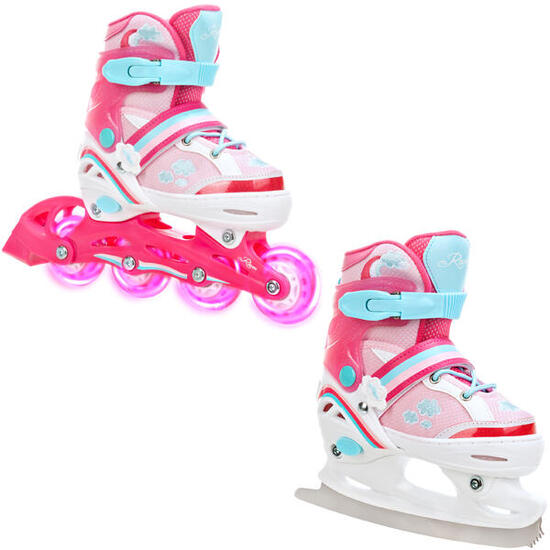 Patines Ajustables 2en1 Ruedas Luminosas LED Zoya Blanco/Menta